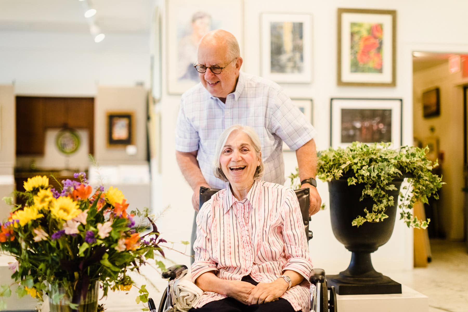 caregiver and spouse at the gallery