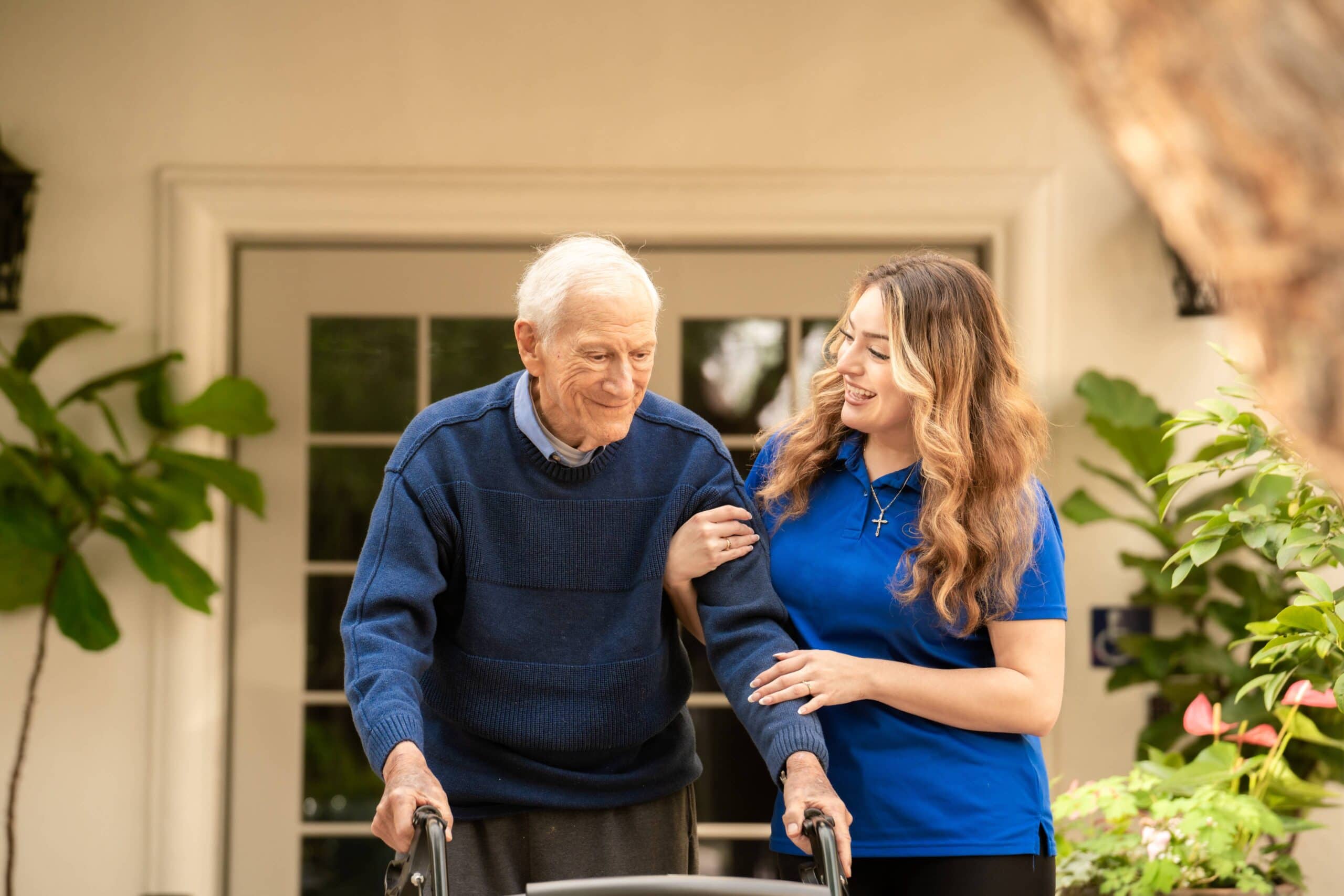 caregiver and resident