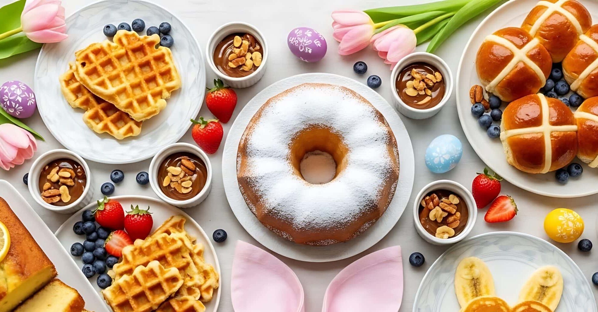 Easter themed brunch spread