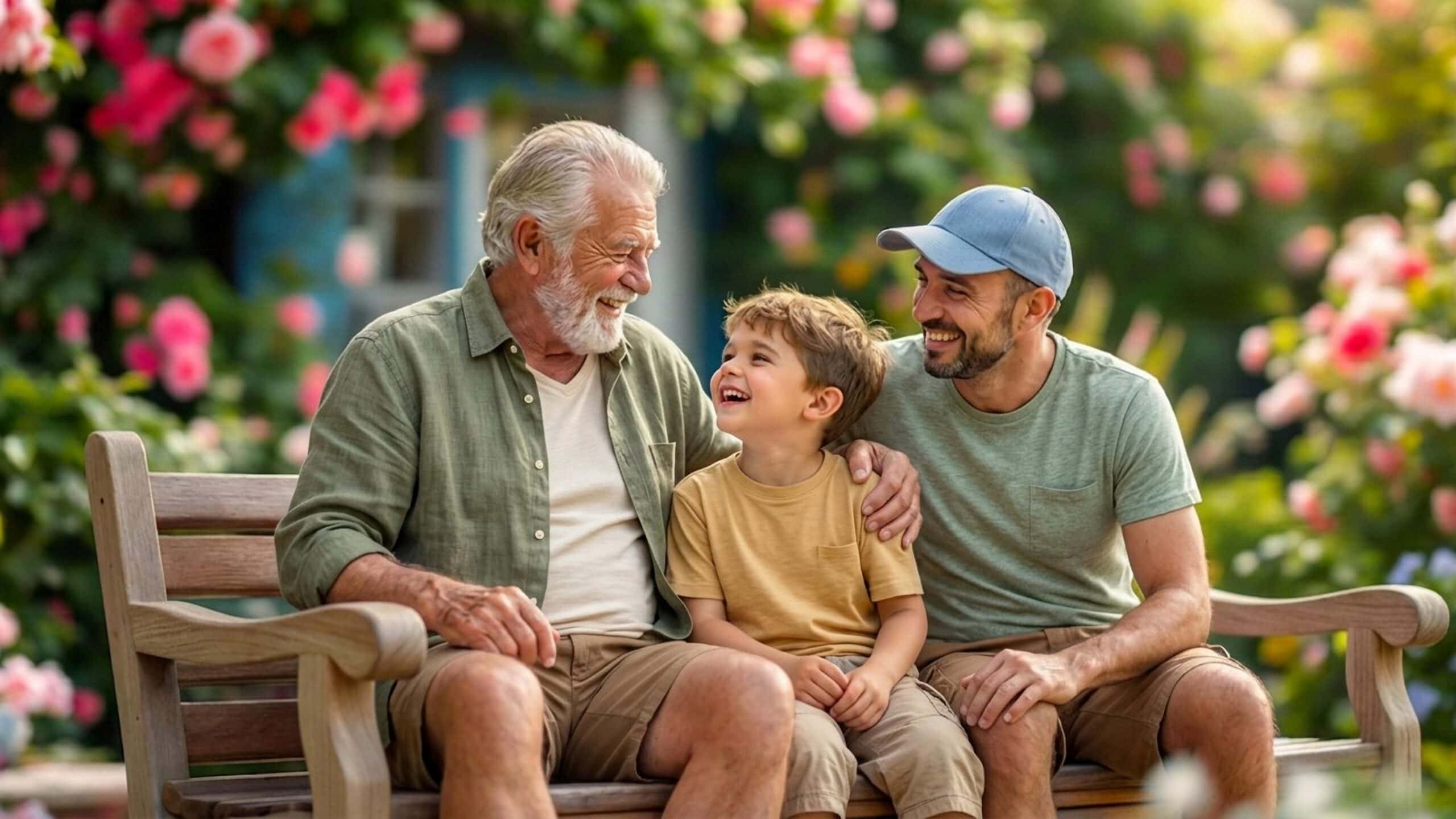 Three,Generations,,Grandpa,,Son,And,Grandson,Enjoying,A,Beautiful,Summer