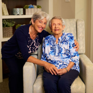 Senior lady and her adult daughter