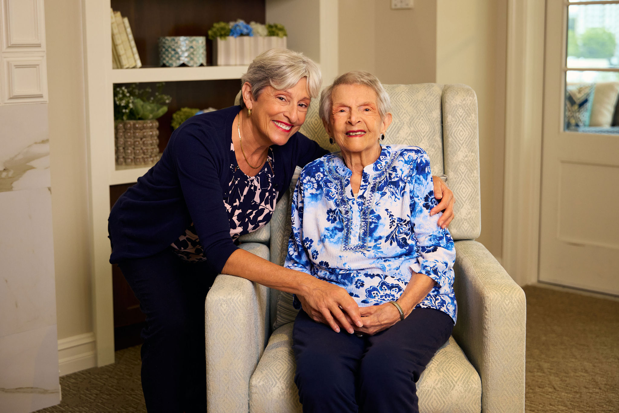 Senior lady and her adult daughter