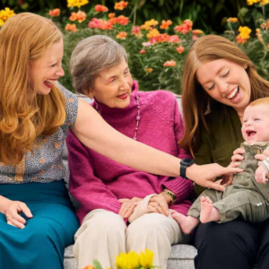 Family photo on the garden