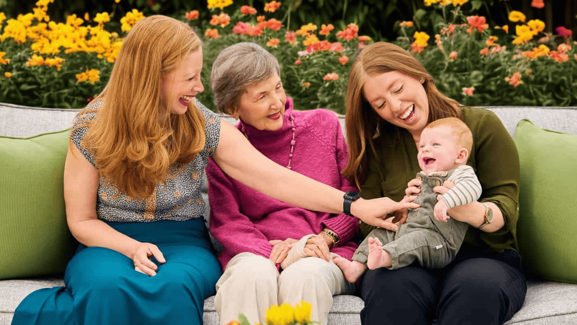 Family photo on the garden