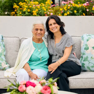 Senior lady and her adult daughter