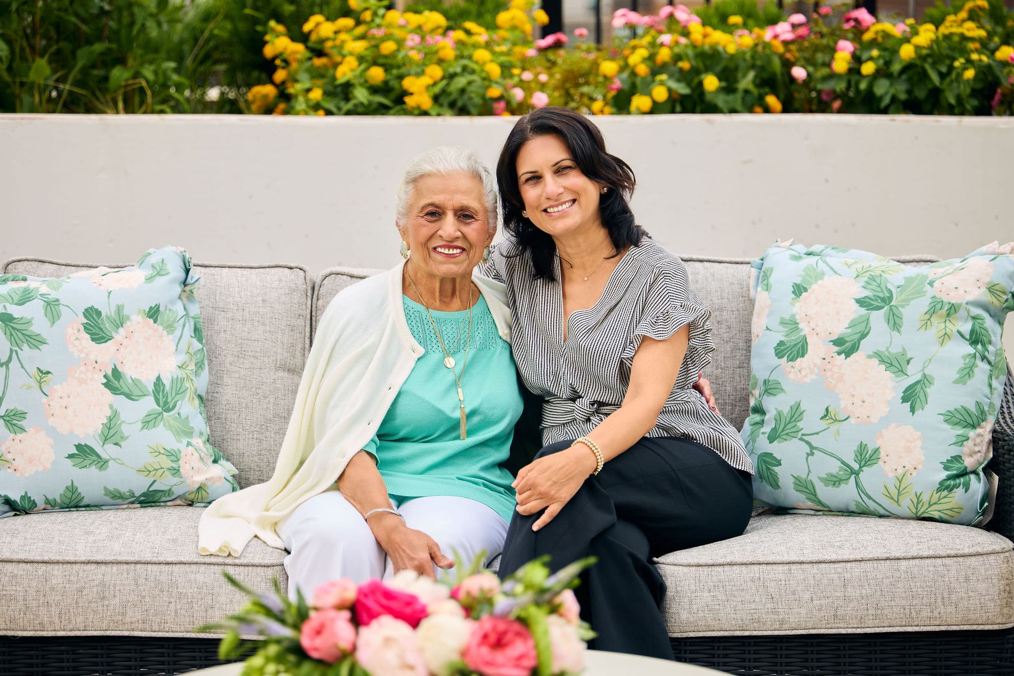 Senior lady and her adult daughter